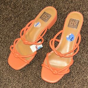 DV by Dolce Vita Women's Strappy Orange Sandals
